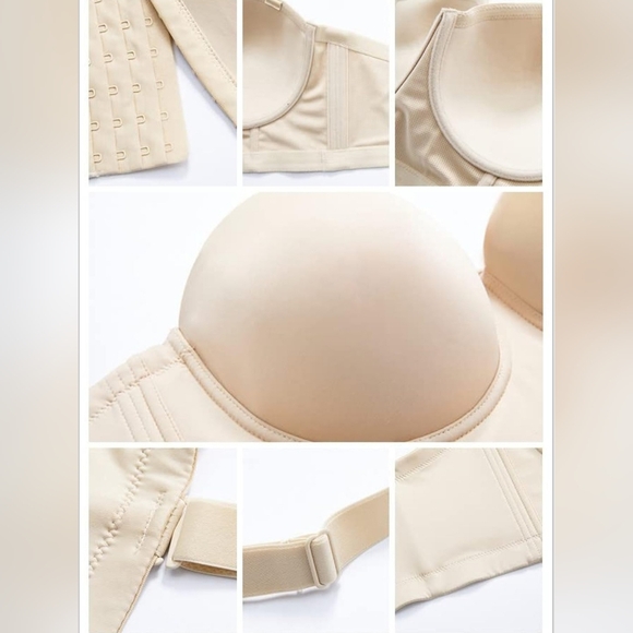 Xuvozta Women's Longline Strapless Bra Full Coverage Minimizer Bra Hide Back Fat - Picture 7 of 7
